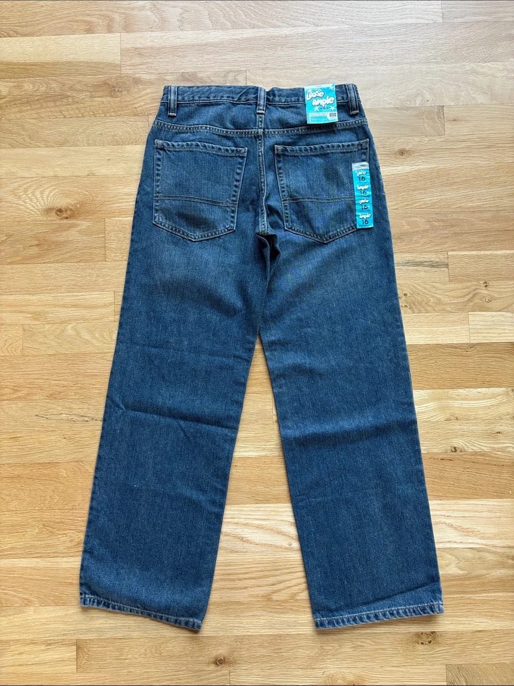 NWT Old Navy Loose Ample Baggy Jeans 16 Regular Youth Adjustable Waist